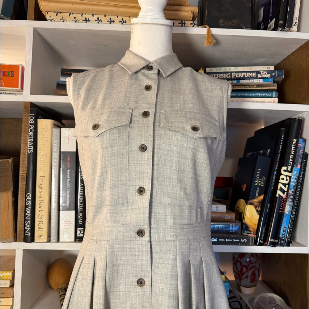 J. Crew Light Gray Sleeveless Midi Dress - Picture 2 of 5